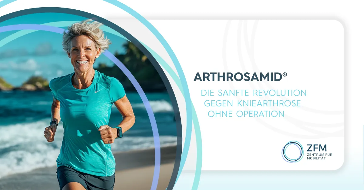 Reife Frau joggt am Strand